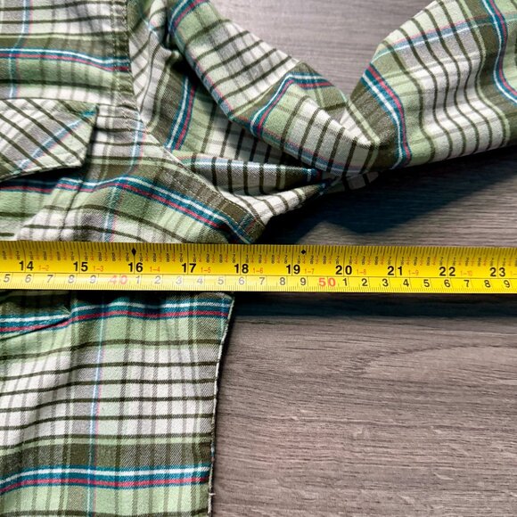 L.L. Bean Women's Scotch Plaid Flannel Shirt - Green - Picture 5 of 6